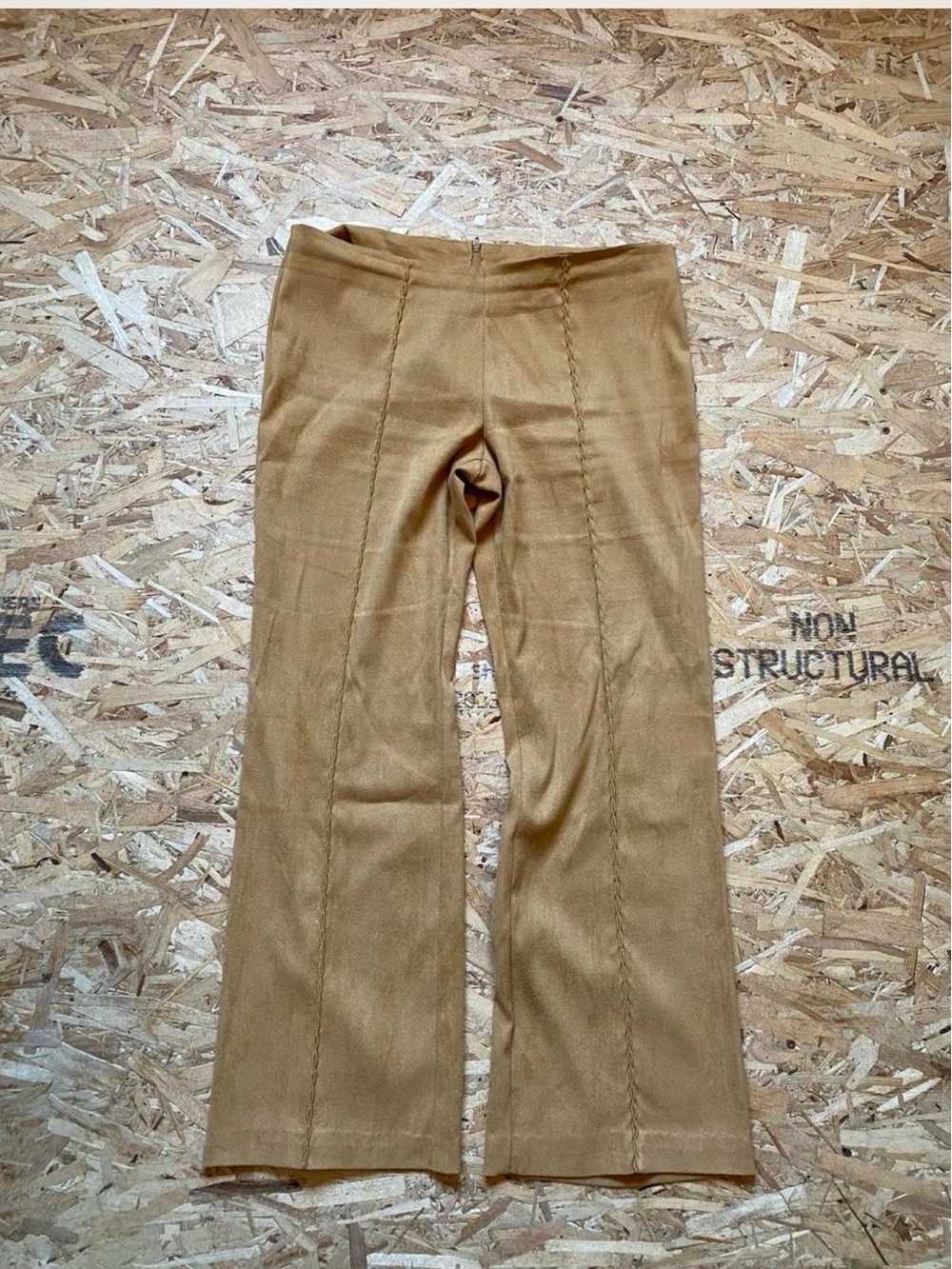Yag Couture Wide-Leg Flared Pants in Camel